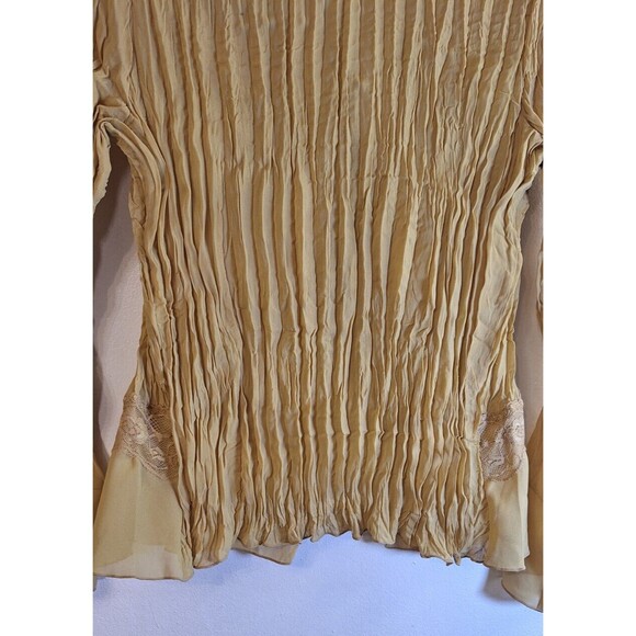 Vtg DRES-U-II Y2K Crinkle Ruffle Lace Blouse Sz 1x Fits Sz Large Fairycore Boho - Picture 12 of 12